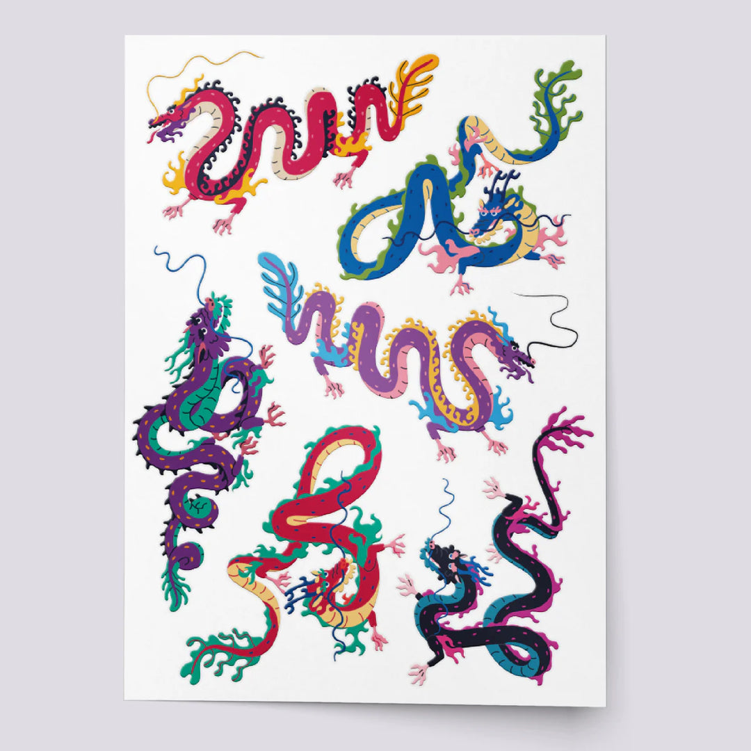 Ducky Street Dragons Temporary Tattoos
