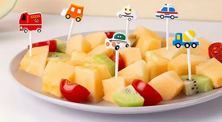 Mini Vehicles Food Picks 6 Pcs