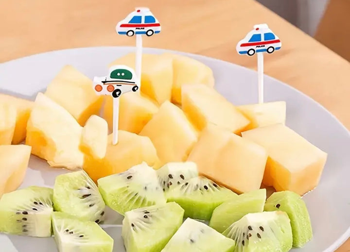Mini Vehicles Food Picks 6 Pcs