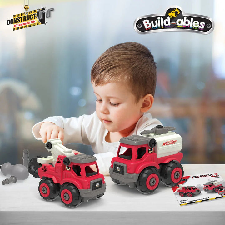 Build - ables - Fire Rescue Vehicles 2 in 1 - #HolaNanu#NDIS #creativekids