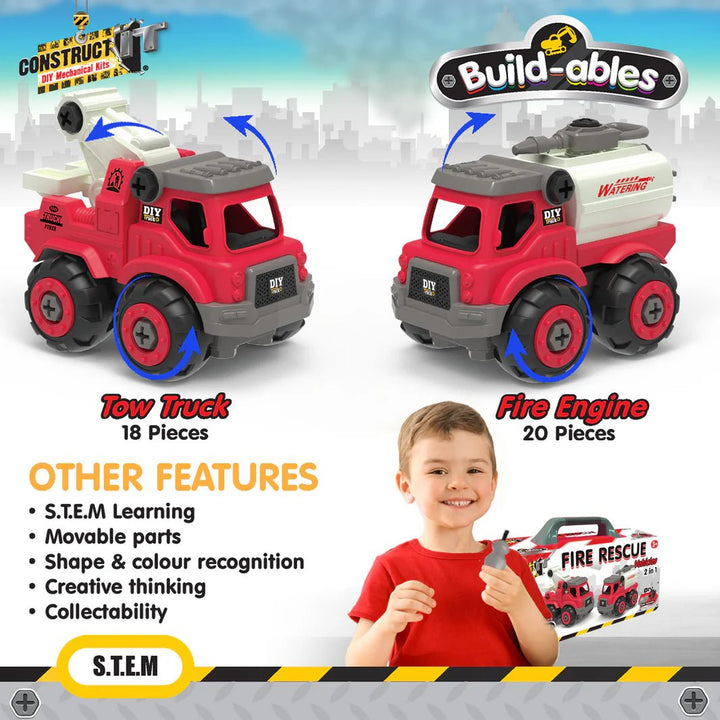 Build - ables - Fire Rescue Vehicles 2 in 1 - #HolaNanu#NDIS #creativekids