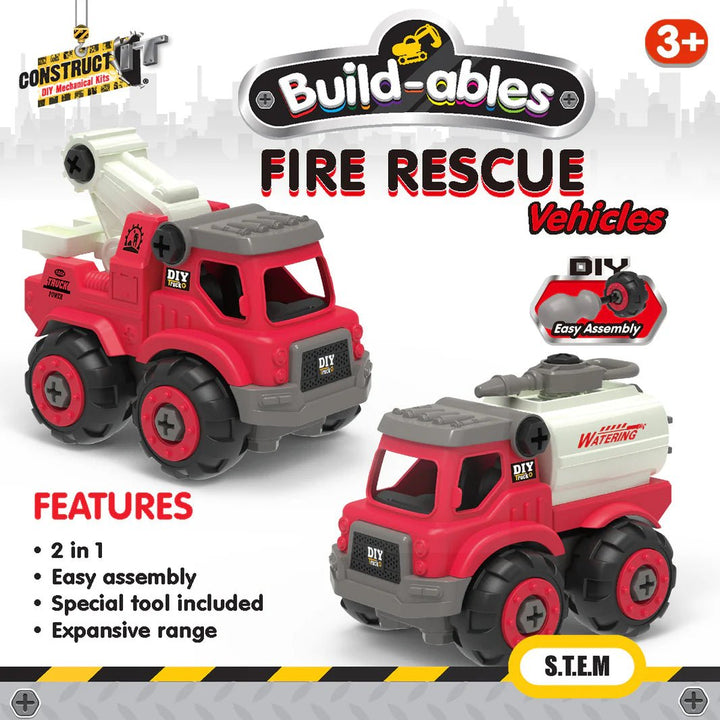 Build - ables - Fire Rescue Vehicles 2 in 1 - #HolaNanu#NDIS #creativekids