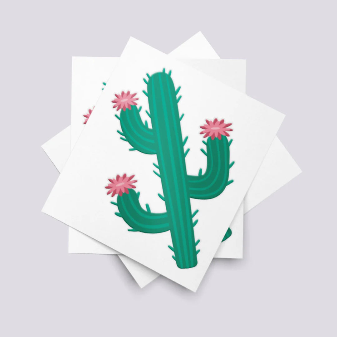 Ducky Street Blooming Cactus Temporary Tattoos