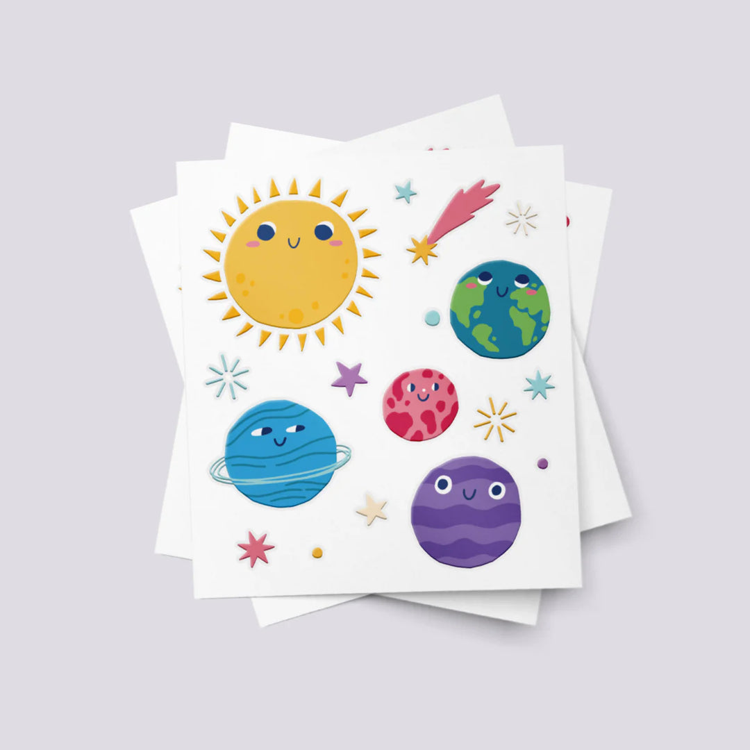 Ducky Street Galaxy & Planets Temporary Tattoos
