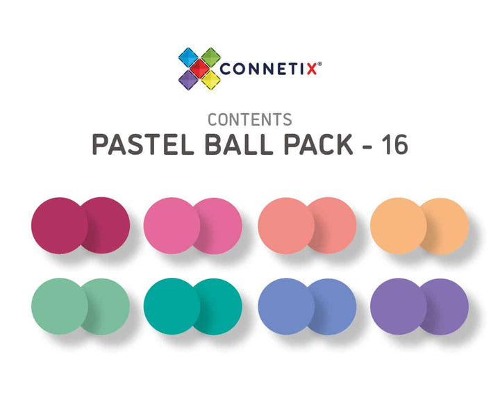 Connetix Tiles 16 Pc Pastel Replacement Ball Pack - #HolaNanu#NDIS #creativekids