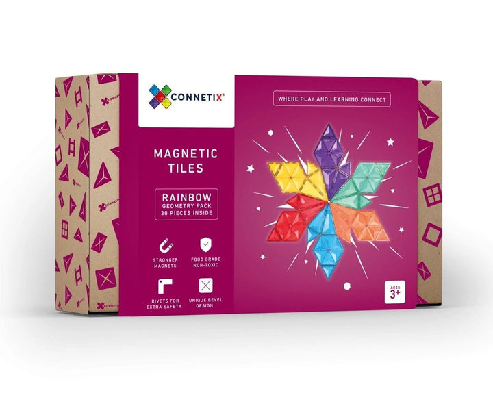 Connetix Tiles Rainbow Geometry Pack 30 pc - #HolaNanu#NDIS #creativekids