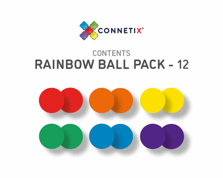 Connetix Tiles Rainbow Replacement Ball Pack 12 pc - #HolaNanu#NDIS #creativekids