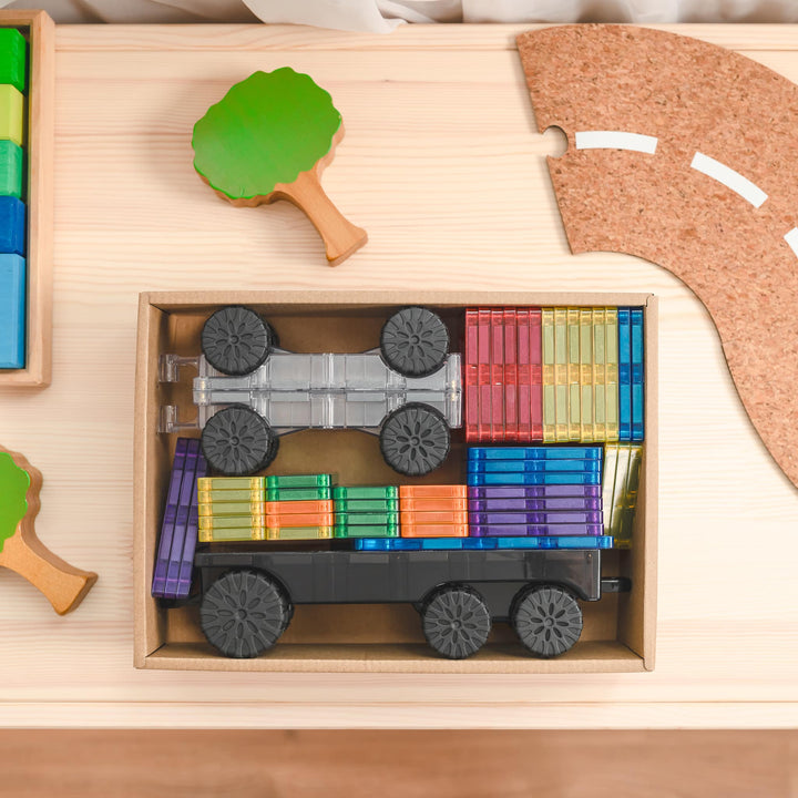 Connetix Tiles Rainbow Transport Pack 50 pc - #HolaNanu#NDIS #creativekids