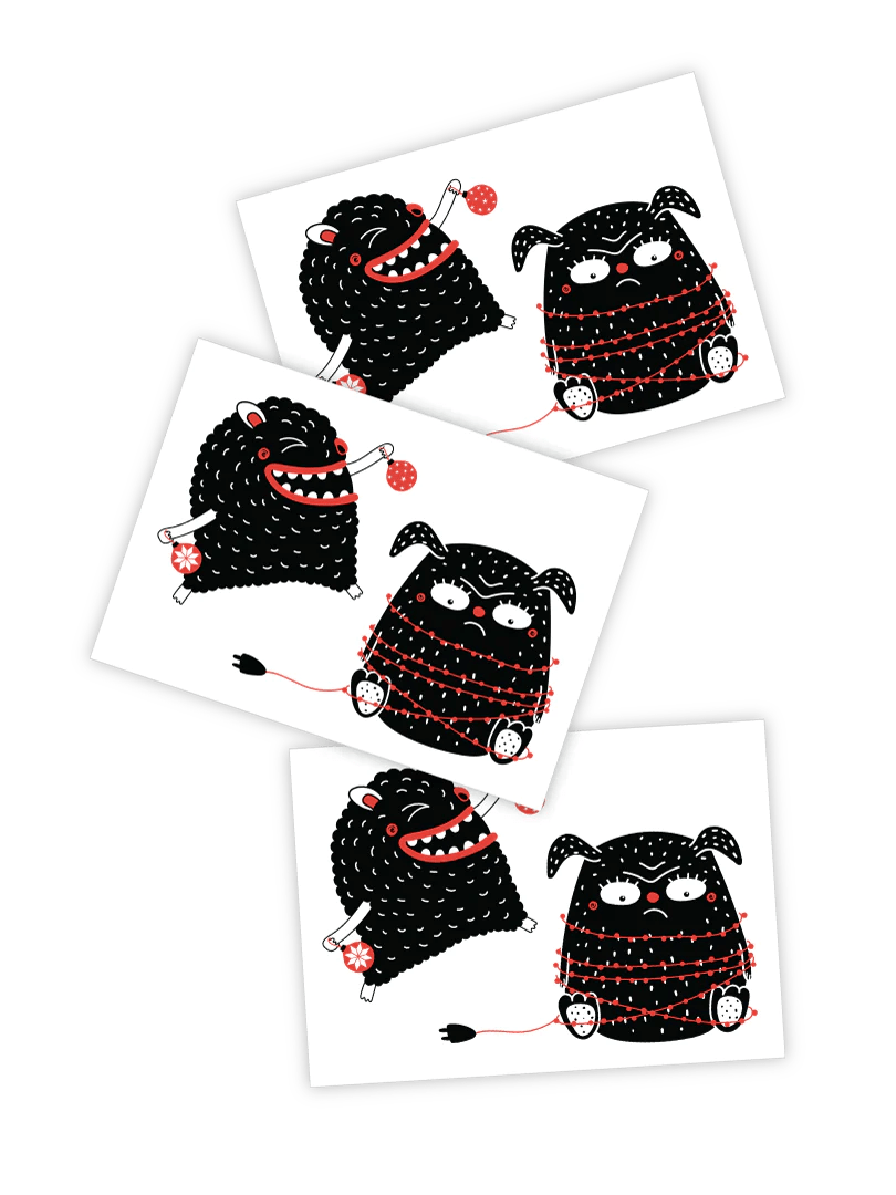 Ducky Street Christmas Monsters Temporary Tattoos - #HolaNanu#NDIS #creativekids