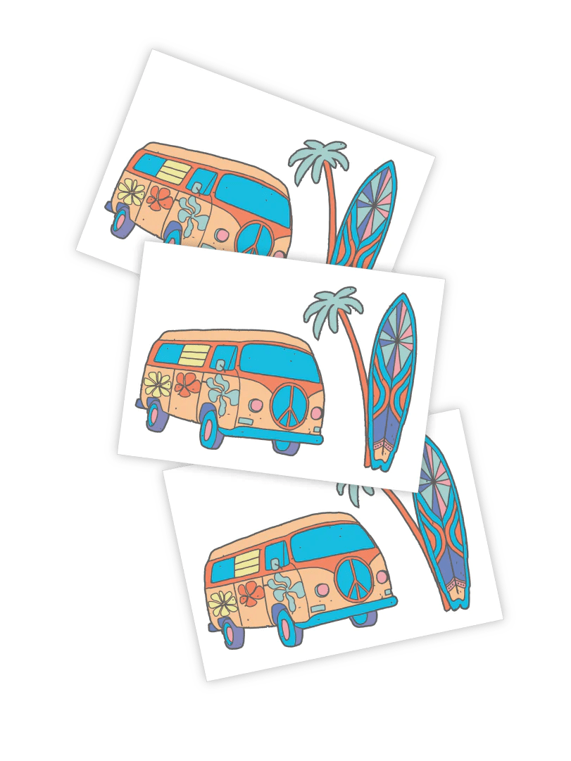 Ducky Street Hippie Van Temporary Tattoos - #HolaNanu#NDIS #creativekids