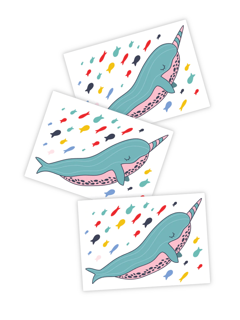 Ducky Street Narwhal Temporary Tattoos - #HolaNanu#NDIS #creativekids