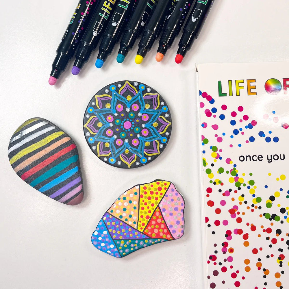 Life Of Colour Dot Markers Acrylic Paint Pens - Set Of 12 - #HolaNanu#NDIS #creativekids