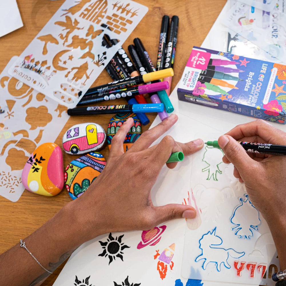 Life Of Colour Stencil Pack - Aussie, Dinosaurs, Space, Retro, Birthday - #HolaNanu#NDIS #creativekids