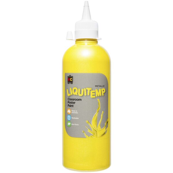Liquitemp Metallic Paint 500mL Yellow - #HolaNanu#NDIS #creativekids