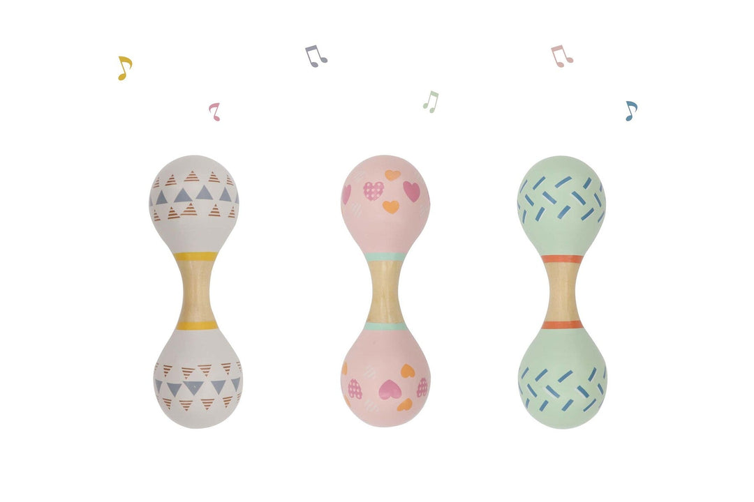 Maraca Rattle - Light Grey/White - #HolaNanu#NDIS #creativekids