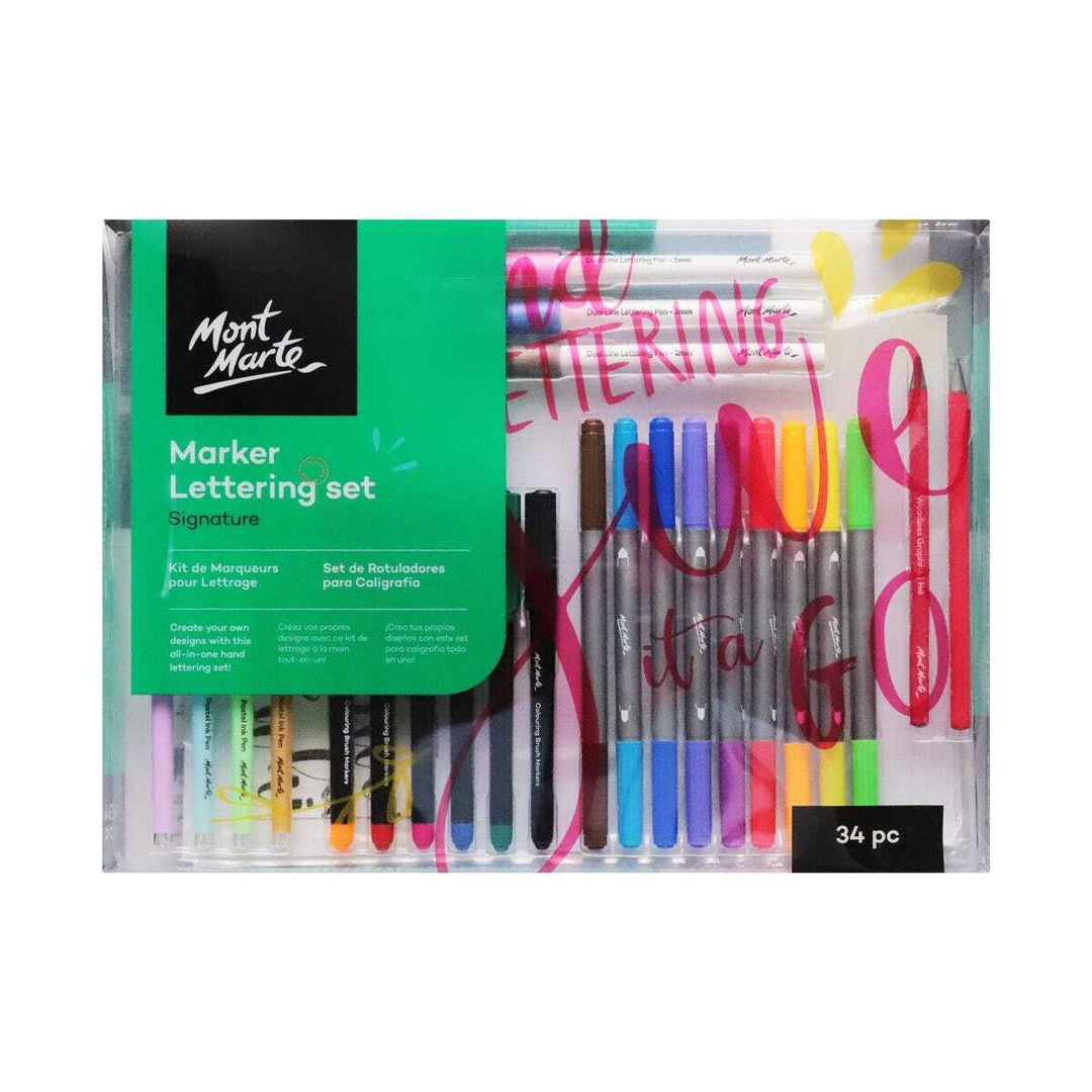 Mont Marte 34 pc Marker Lettering Set - #HolaNanu#NDIS #creativekids