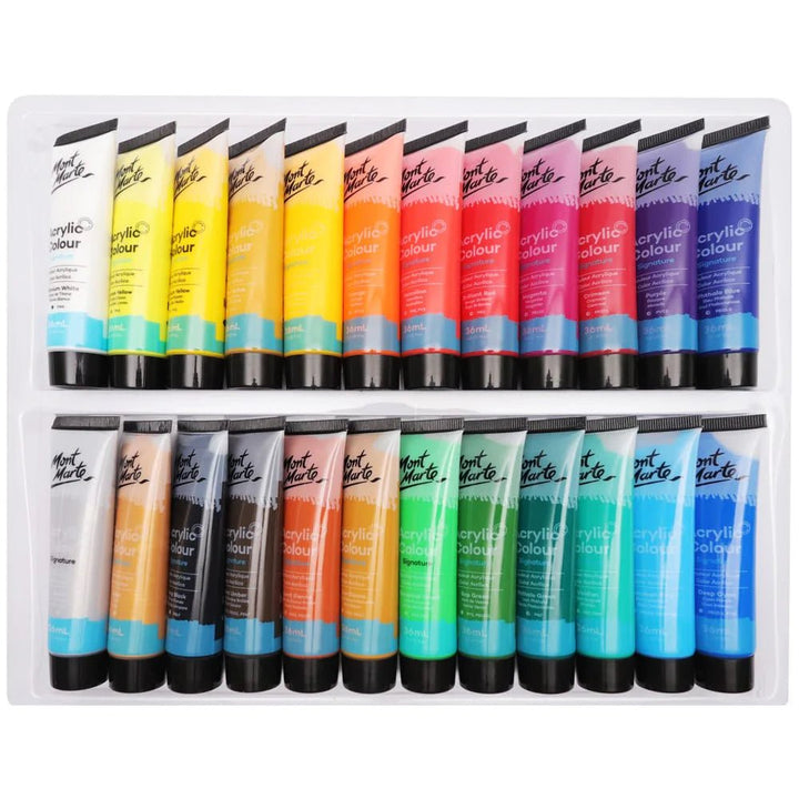 Mont Marte Acrylic Colour Paint Set Signature 24pc - #HolaNanu#NDIS #creativekids