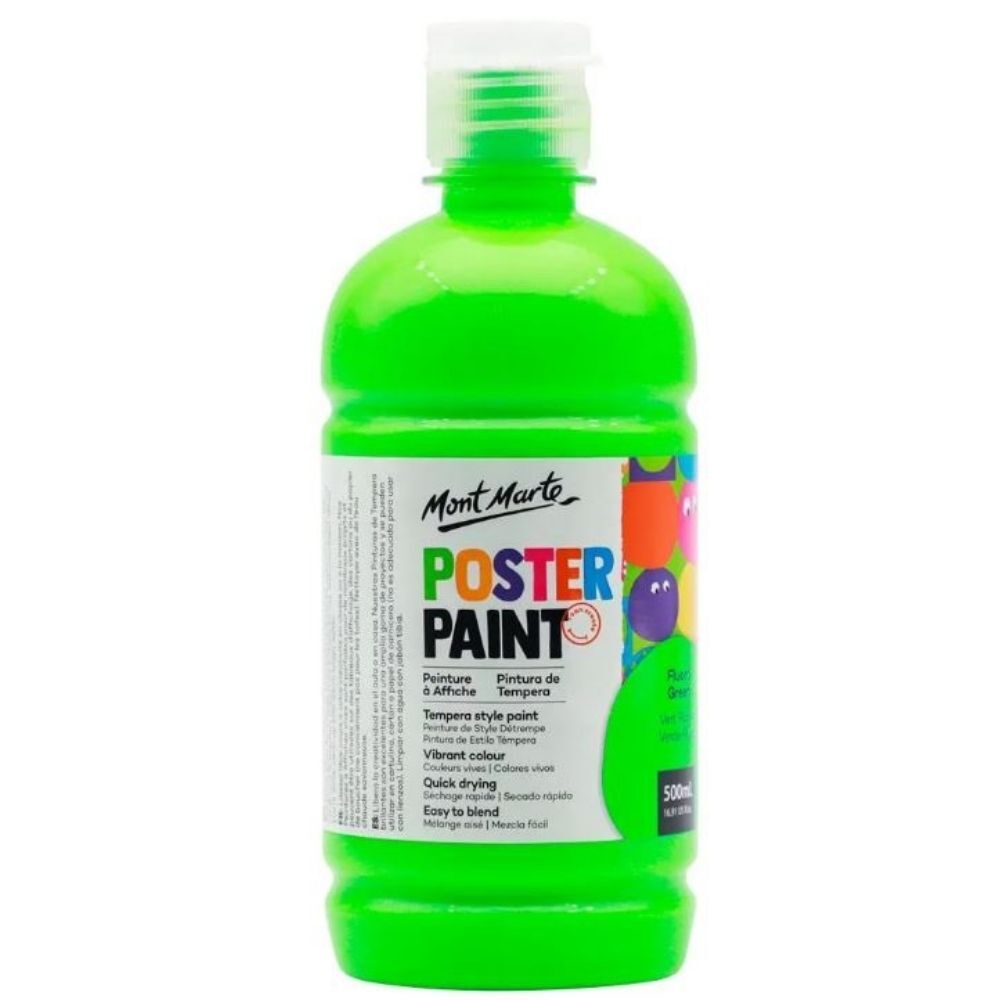 Mont Marte Fluoro Poster Paint 500ml - Green - #HolaNanu#NDIS #creativekids