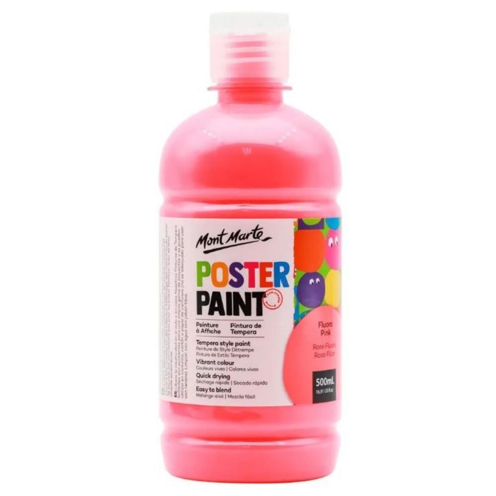 Mont Marte Fluoro Poster Paint 500ml - Pink - #HolaNanu#NDIS #creativekids