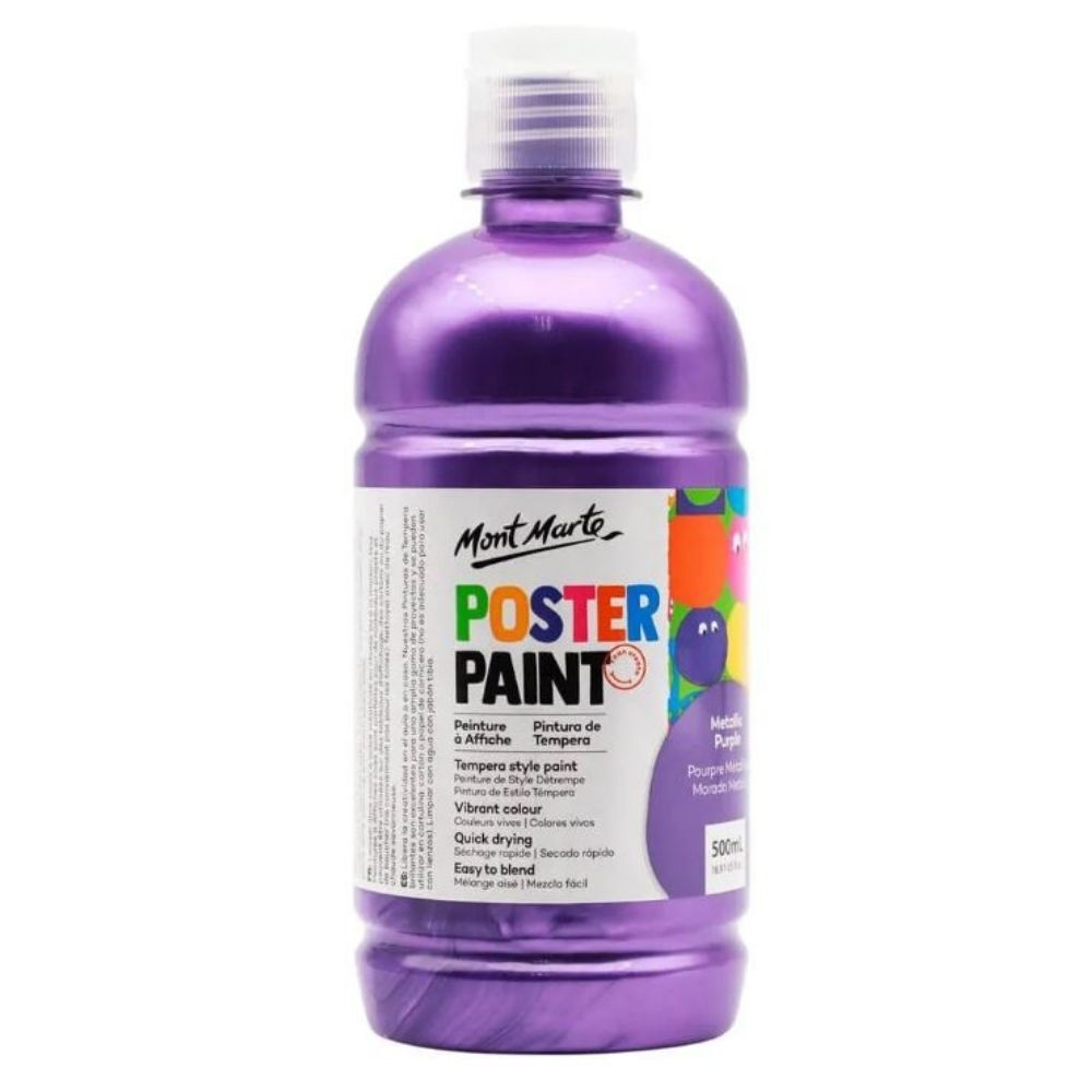 Mont Marte Metallic Poster Paint 500ml - Purple - #HolaNanu#NDIS #creativekids