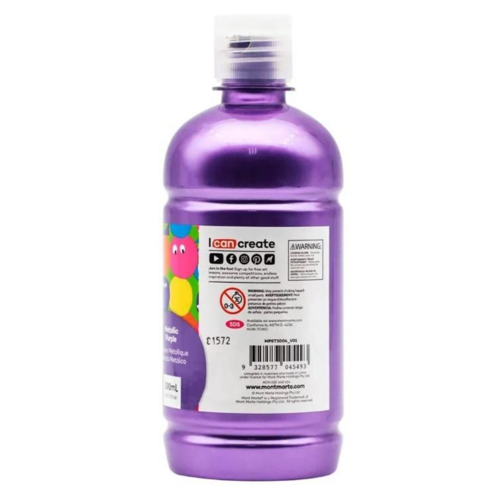 Mont Marte Metallic Poster Paint 500ml - Purple - #HolaNanu#NDIS #creativekids