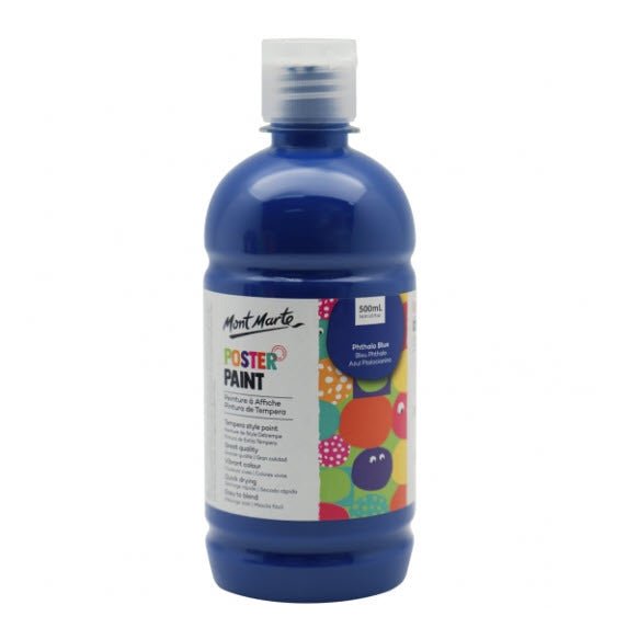 Mont Marte Poster Paint 500ml - Phthalo Blue - #HolaNanu#NDIS #creativekids