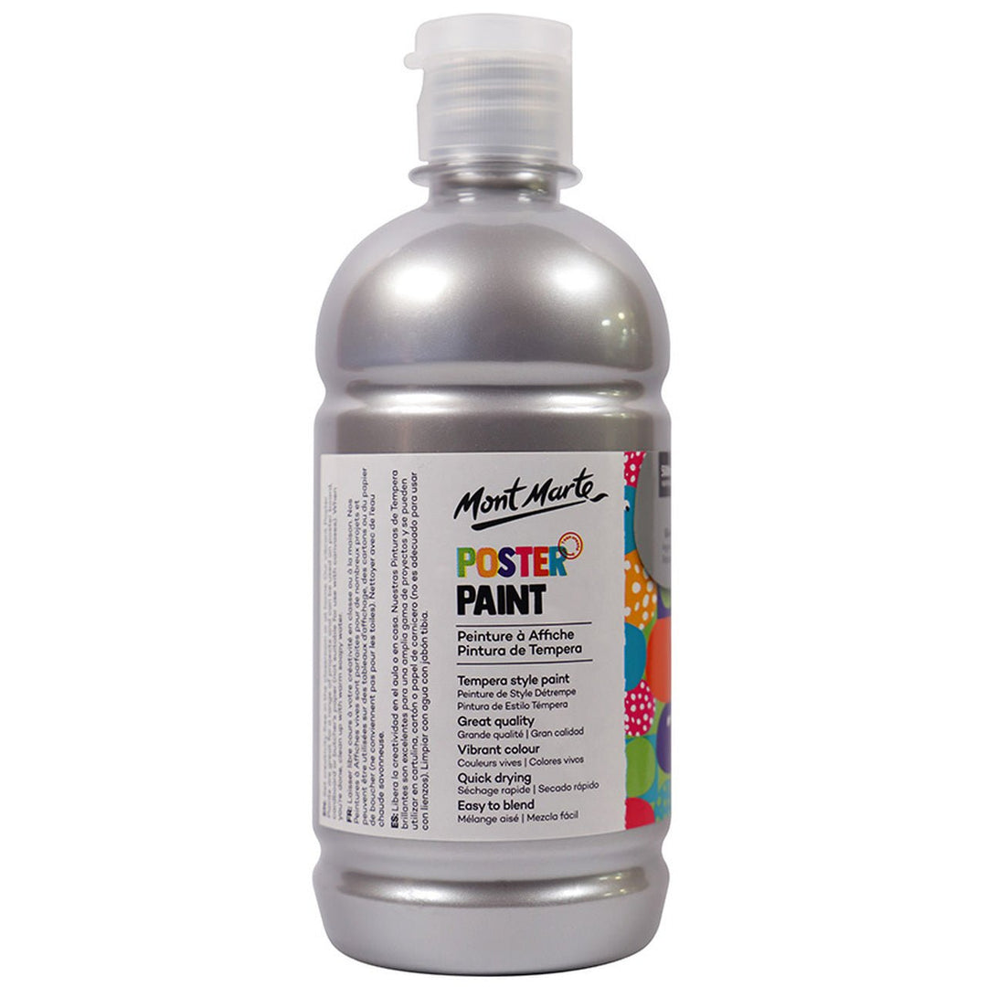 Mont Marte Poster Paint 500ml - Silver - #HolaNanu#NDIS #creativekids