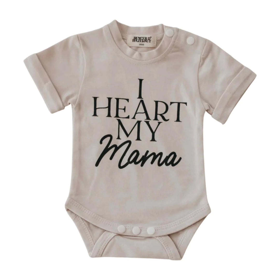 NEW Bencer & Hazelnut I Heart My Mama Short Sleeve Bodysuit - #HolaNanu#NDIS #creativekids