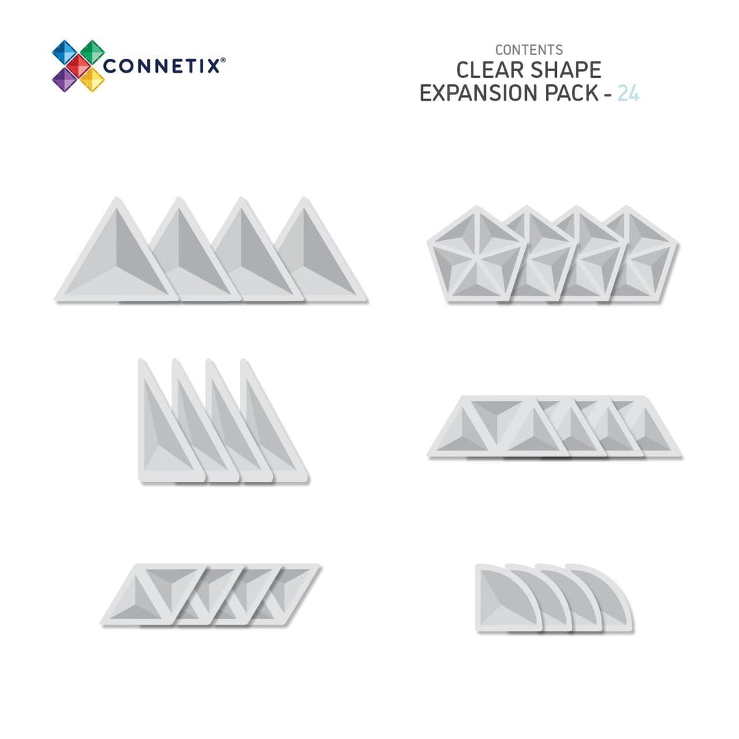 NEW Connetix Tiles Clear Shape Expansion Pack 24 Pcs - #HolaNanu#NDIS #creativekids