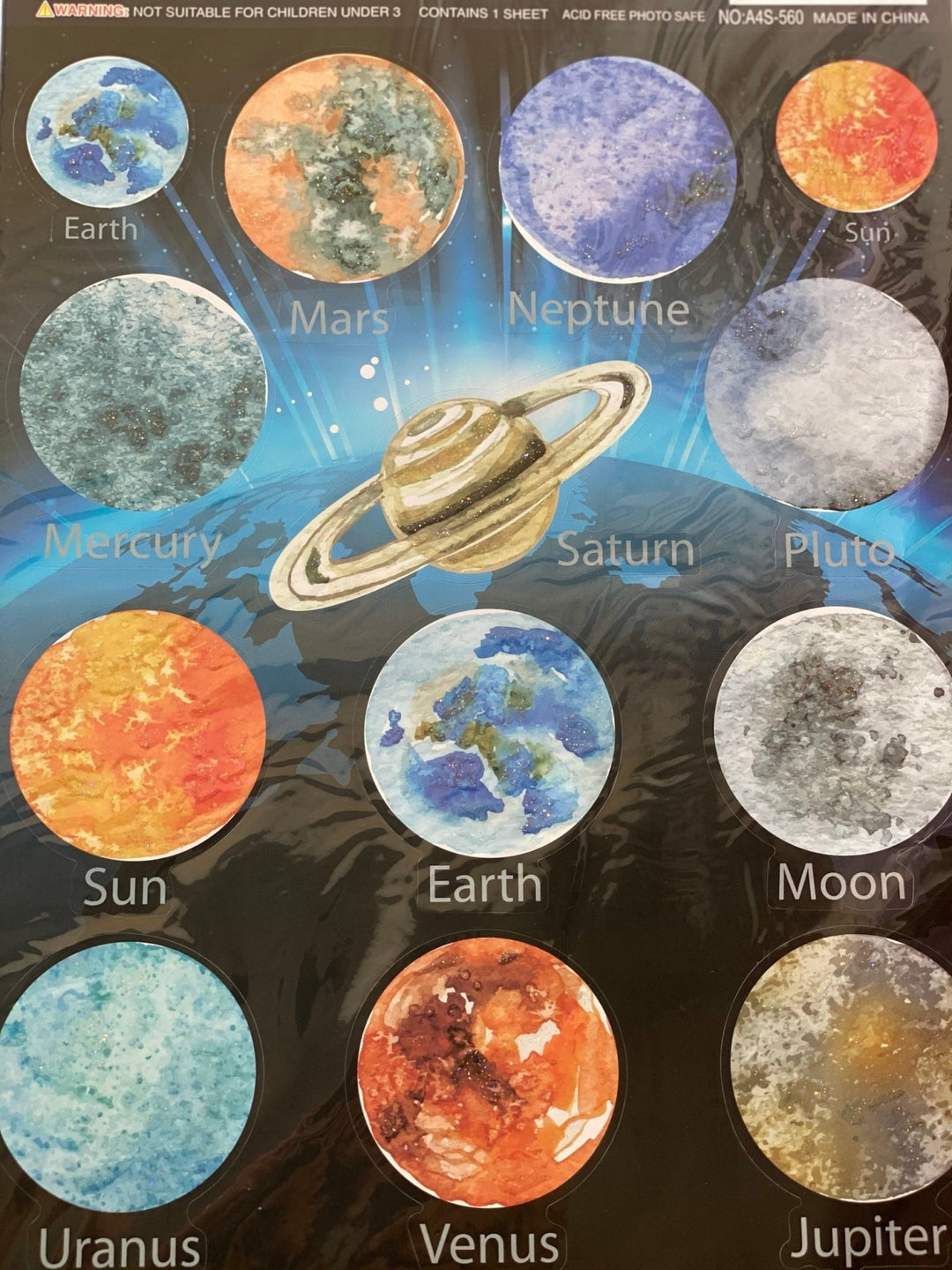 Planets glittered stickers - #HolaNanu#NDIS #creativekids