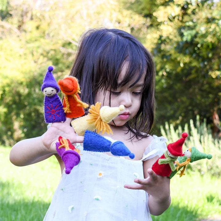 Rainbow Colourful Gnomes Finger Puppet Set - #HolaNanu#NDIS #creativekids