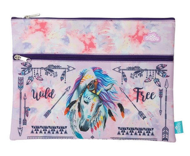 Spencil A4 Twin Zip Pencil Case - Dreamcatcher Horse - #HolaNanu#NDIS #creativekids