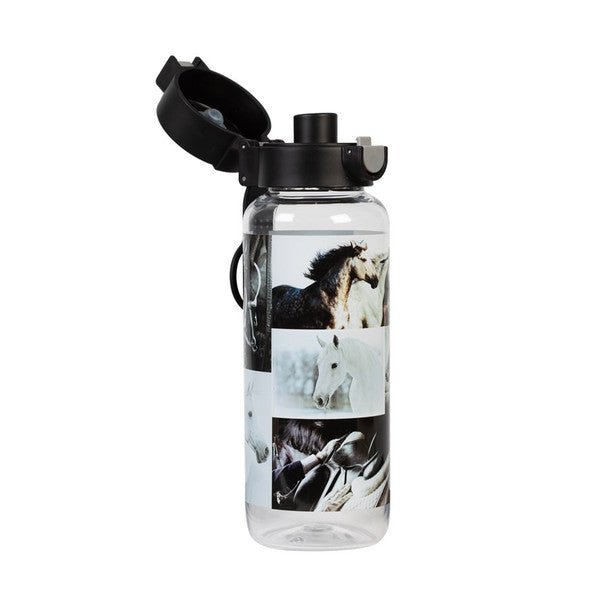Spencil Big Water Bottle - 650ml - Black & White Horses - #HolaNanu#NDIS #creativekids