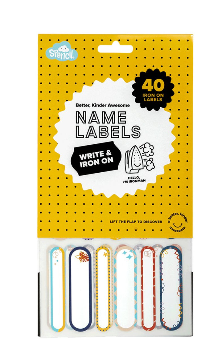 Spencil Name Labels - Iron On - Multicolour - #HolaNanu#NDIS #creativekids