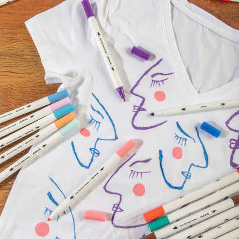 Mont Marte Dual Tip Fabric Markers 24 Pcs