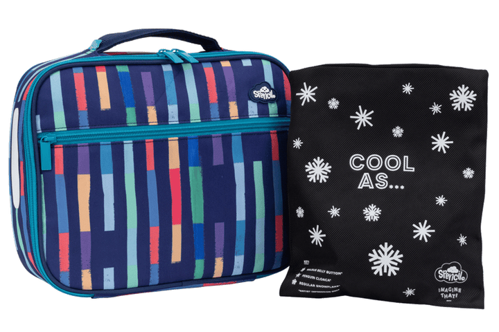 Spencil Big Cooler Lunch Bag + Chill Pack Bright Stripes