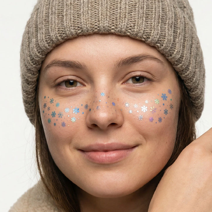 Ducky Street Iridescent Freckles Temporary Tattoos - Snowflakes
