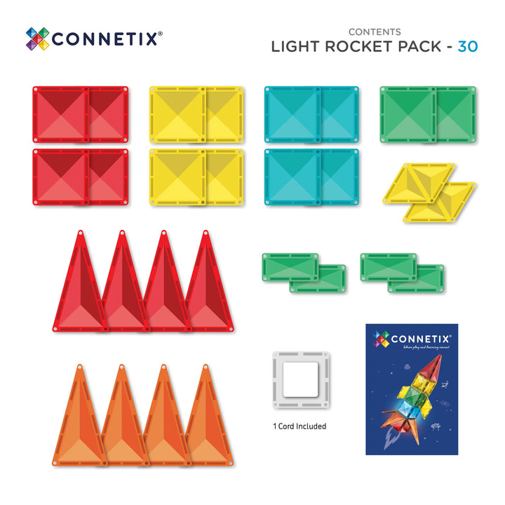 Connetix Tiles Light Rocket Pack 30 Pcs