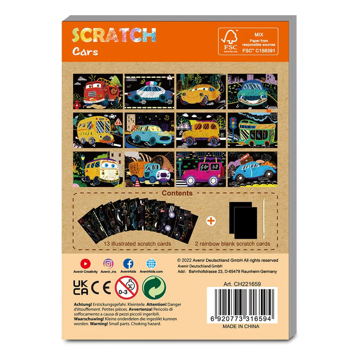 Avenir Mini Scratch Book - Cars