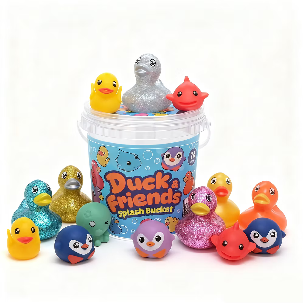 Bath time. Sensory play. Ducks and friends 
