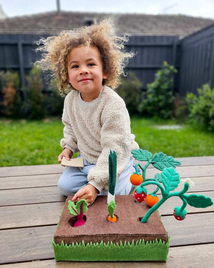 Tara Treasures Grow Your Own Garden - Felt Planter Box With Sprouts And Vegetables