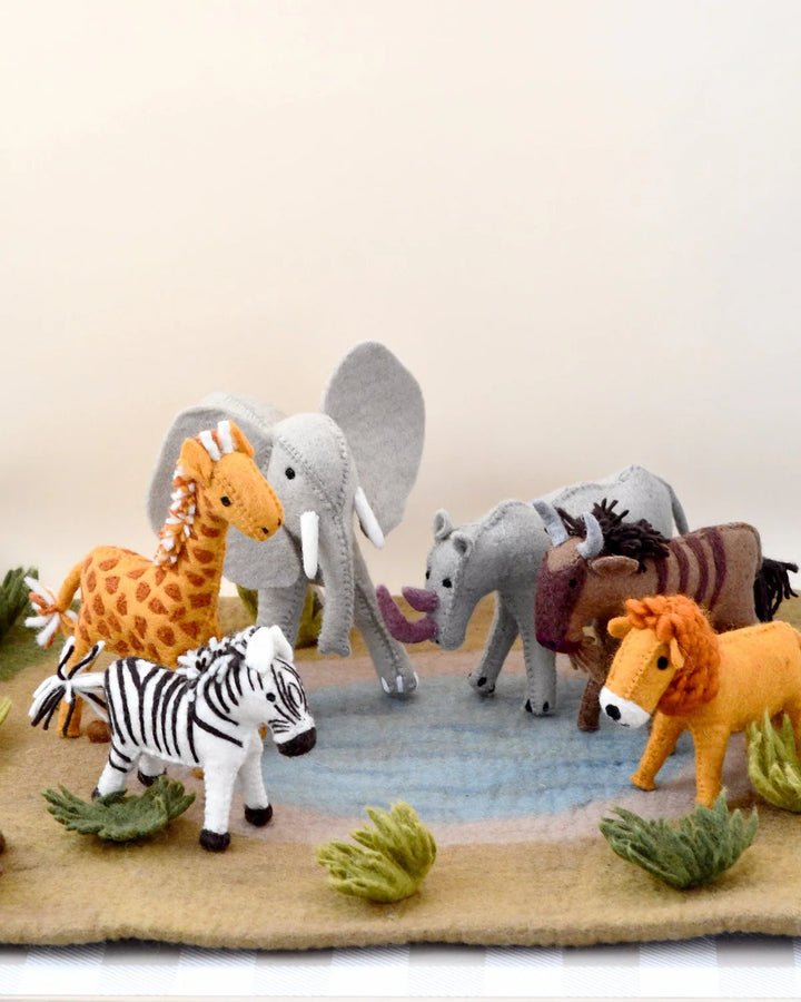 Tara Treasures Felt Rhinoceros Soft Toy For Safari Play