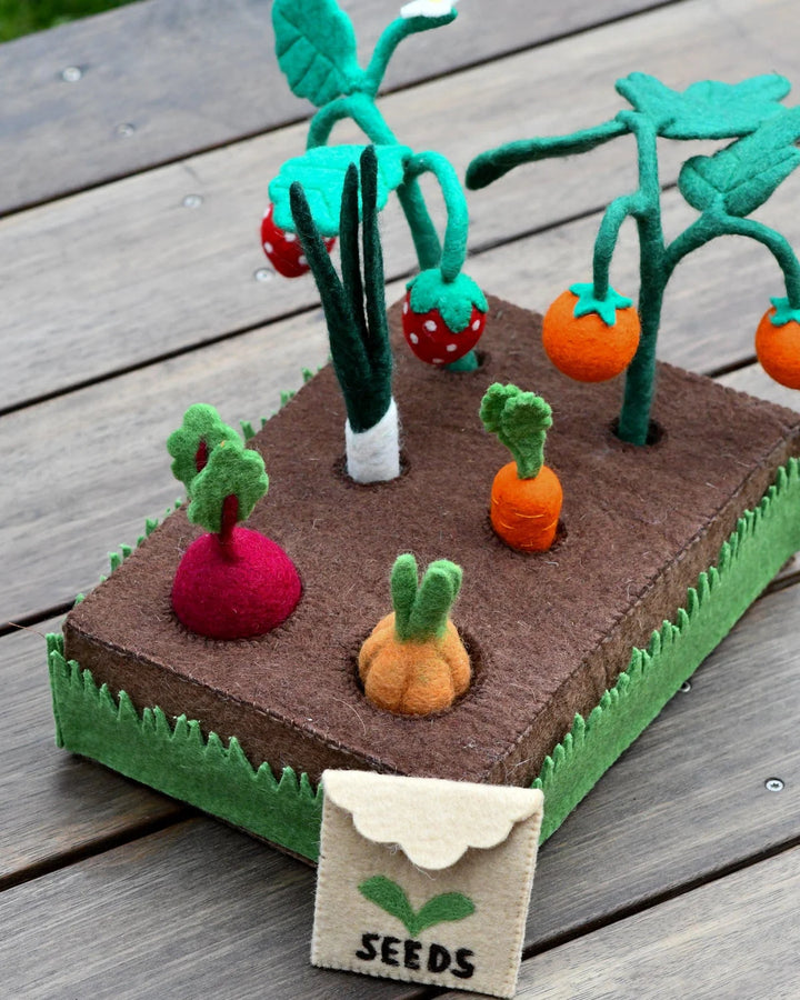Tara Treasures Grow Your Own Garden - Felt Planter Box With Sprouts And Vegetables