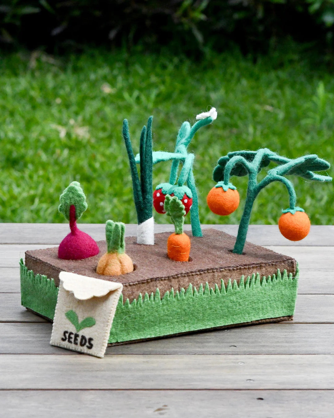 Tara Treasures Grow Your Own Garden - Felt Planter Box With Sprouts And Vegetables
