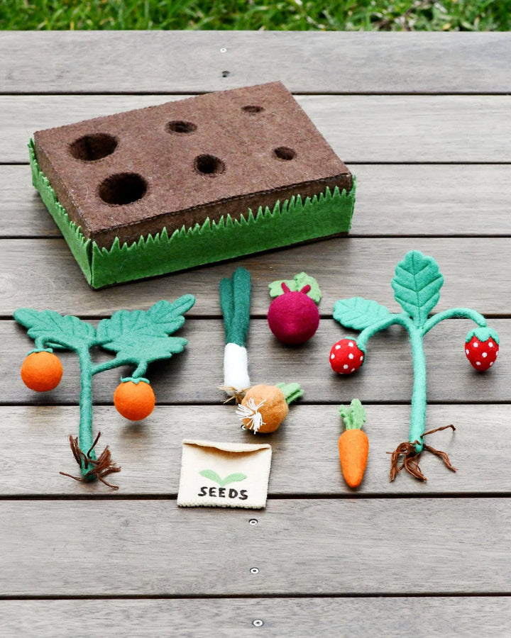 Tara Treasures Grow Your Own Garden - Felt Planter Box With Sprouts And Vegetables