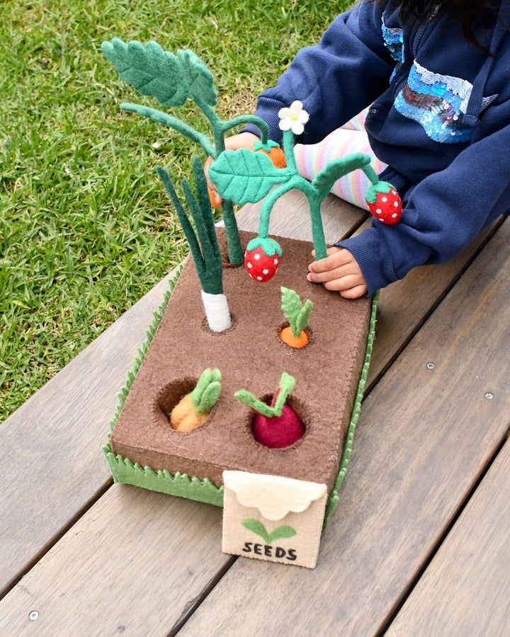 Tara Treasures Grow Your Own Garden - Felt Planter Box With Sprouts And Vegetables