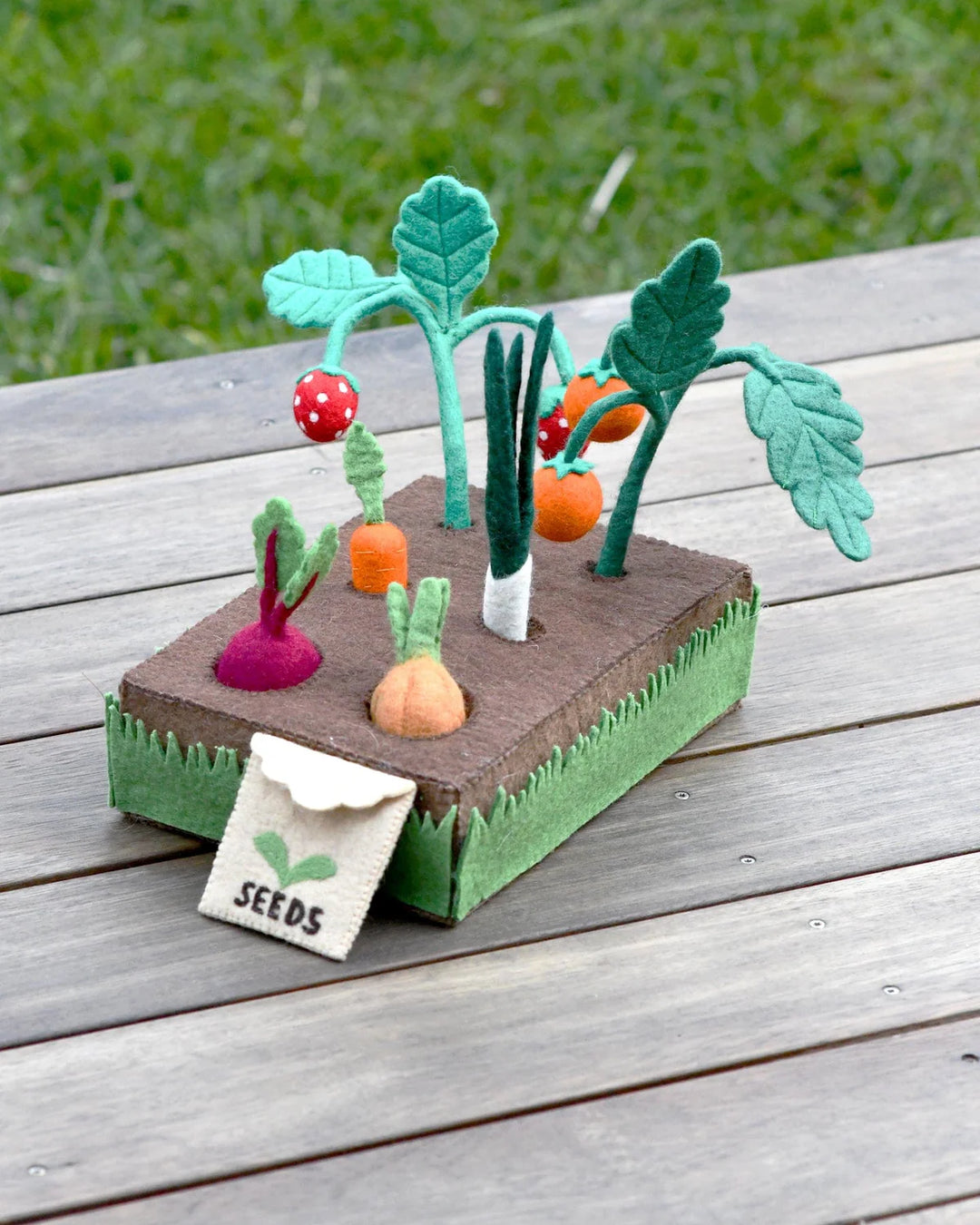 Tara Treasures Grow Your Own Garden - Felt Planter Box With Sprouts And Vegetables