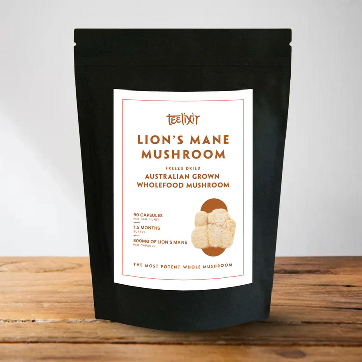 Teelixir Australian-grown, freeze-dried wholefood Lion’s Mane mushrooms