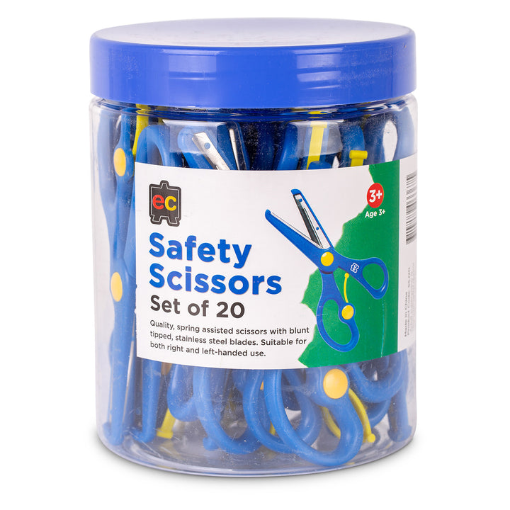 Educational Colours Spring Assisted Specialty Safety Scissors Tub of 20