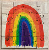 Papoose Wooden Bright Rainbow Puzzle - 16 pc